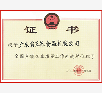 全國鄉鎮企業質量工作先進單位